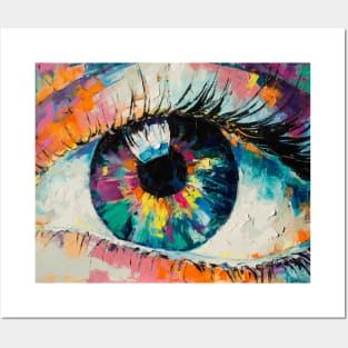 Oil painting of a big eye. Posters and Art